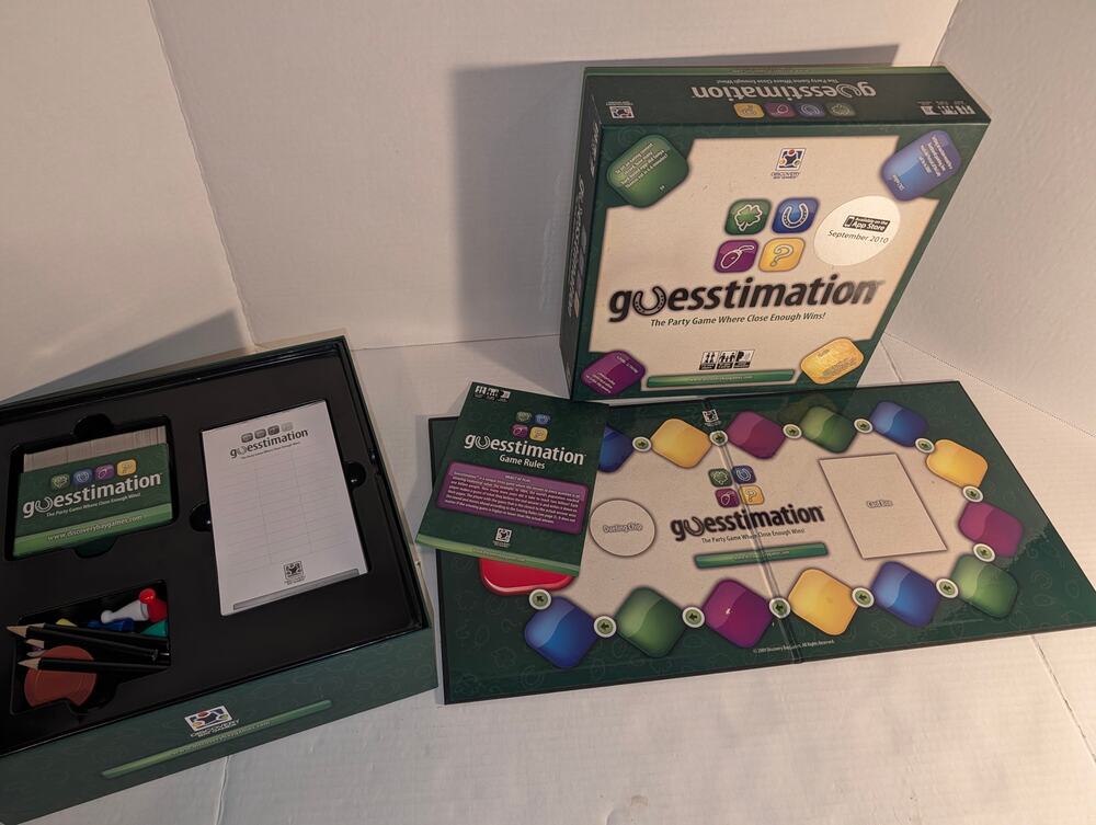 Guesstimation Party Board Game Discovery Bay Complete 2009 Cranberries Edition